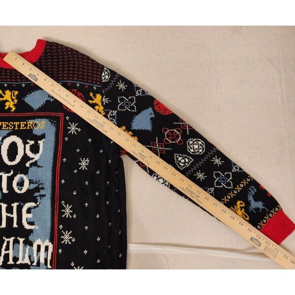 Game Of Thrones Ugly Holiday Sweater Joy To The Realm Westeros NY Laundry XL EUC - Picture 12 of 12